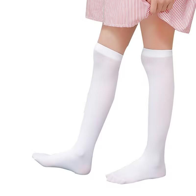 5PC Frühling Sommer Kinder Strümpfe Kinder Samt Kniestrümpfe Weiße Strümpfe für Mädchen Schulsocken Strümpfe Dicke Oberschenkel