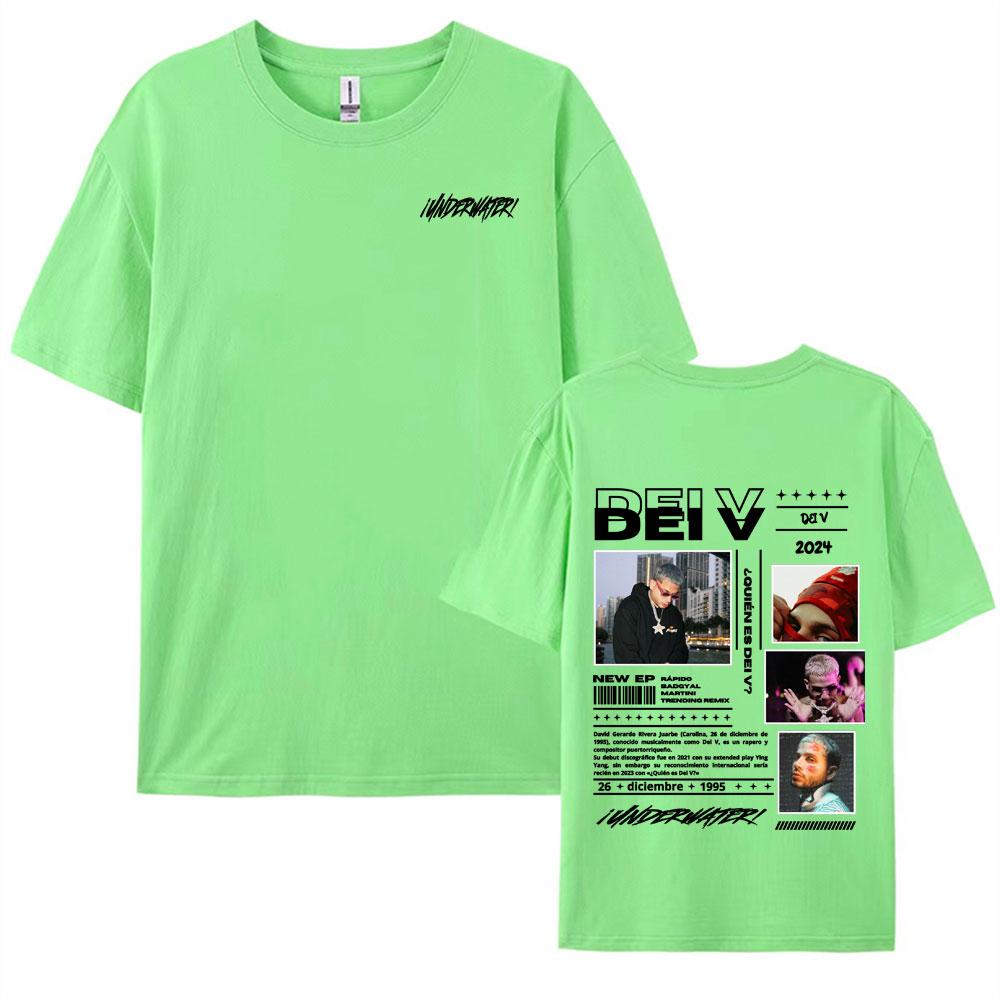 Rapper Quien Es Dei V Underwater Tour Graphic T Shirt Men Women Vintage Fashion Hip Hop Street Tshirts Casual Cotton Tshirt