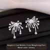 Zircon Flower Stamen Shaped Earrings for Women Gold Color Micro Inlaid Luxury Party Jewelry Exquisite Accessories New Design