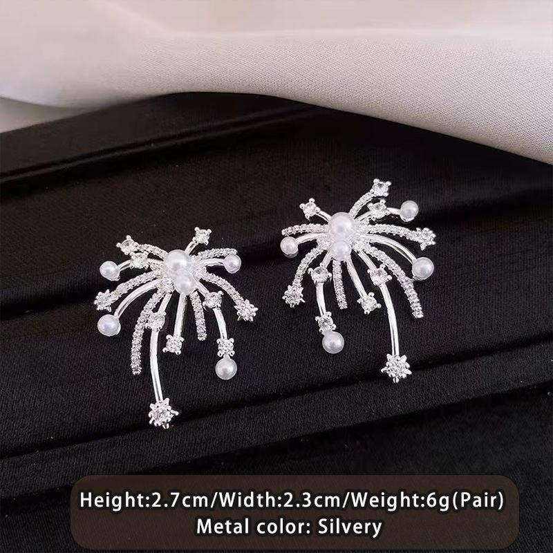 

Zircon Flower Stamen Shaped Earrings for Women Gold Color Micro Inlaid Luxury Party Jewelry Exquisite Accessories New Design