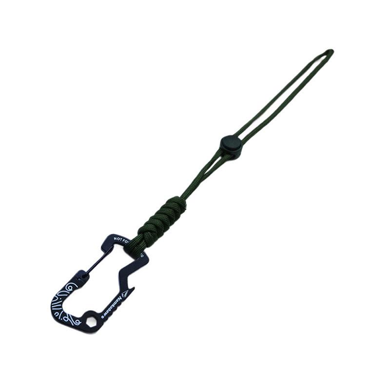 Multifunctional Tactical Hook Carabiner With Paracord Keychain Anti-Loss Rope For Outdoor Camping Hiking Emergency Gear