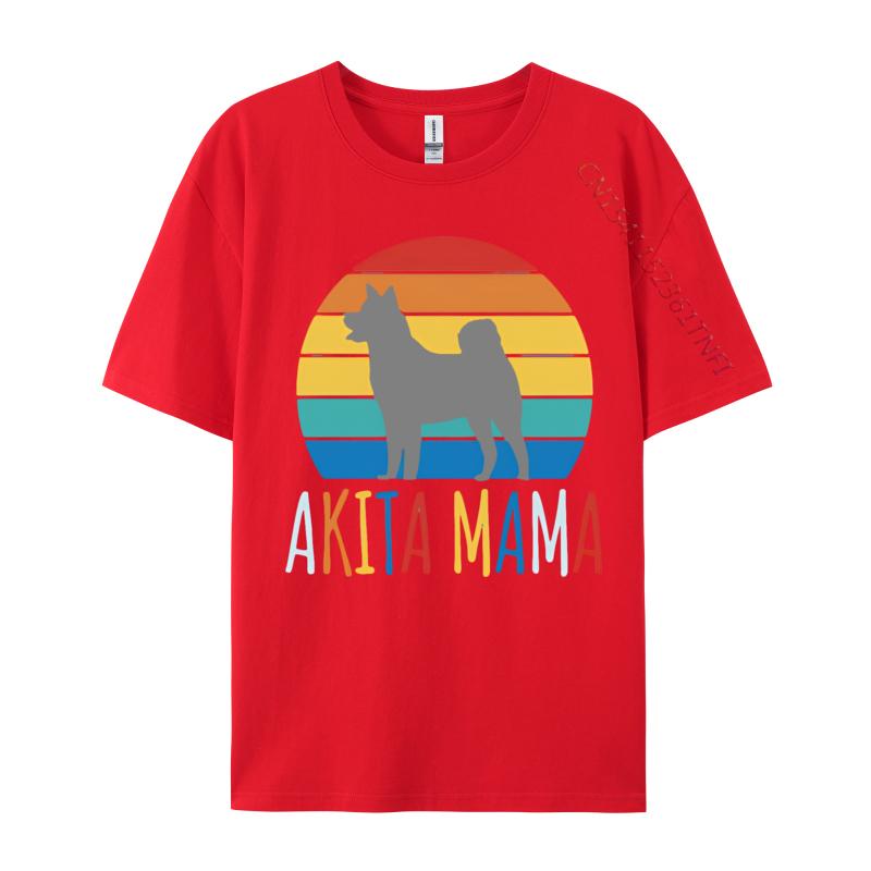 Akita Mommy Mama Dog Cute Akita Tshirt Black Cotton Tops T Shirt Funny Comics T Shirt Graphic Cotton Tees Clothing