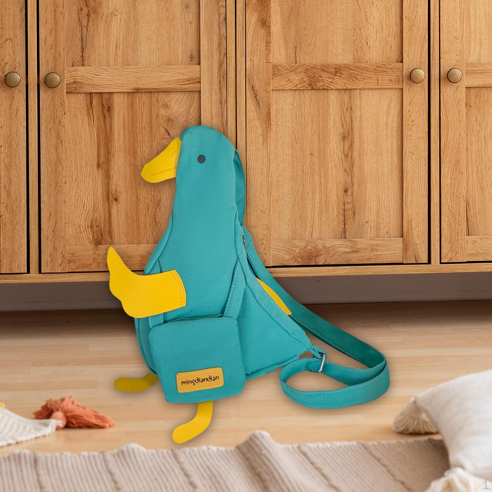 Сумка-утка на плечо с застежкой-молнией забавный рюкзак модная холщовая нагрудная сумка для работы зелёный 1443₽