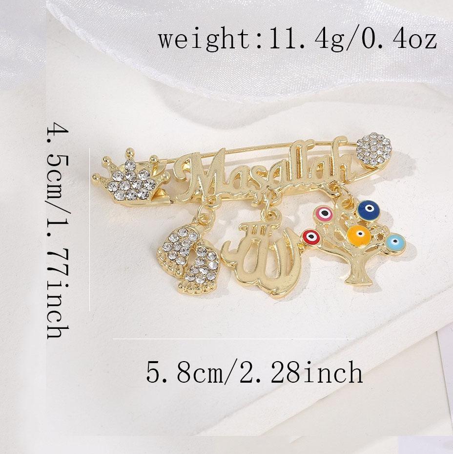 Blue-Eyed Palm Crown Letter Zircon Brooch Fashionable Personalized Retro God s Eye Design New Wholesale Brooch