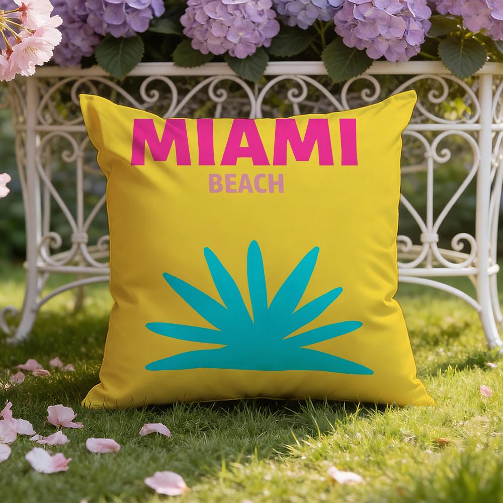 Travel Vacation Series Cushion Cover Home & Car Dual-Scene Pillow Cover: Reversible for Premium Comfort