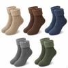 Men's Thermal Wool Socks, Thickened Fleece Lined MidCalf Winter Warm Socks One Size Assorted 5 Pairs