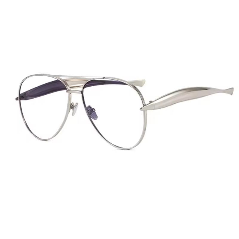 

Luxury Brand Designer Oversized Pilot Reading Glasses Women Men UV400 HD Lens Anti Blue Light Eye Protection GoldMetalEyeglasses 0 серебряный