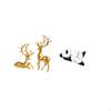 Couple Deer Statues Decorative Sculptures Collection Resin Figurines Panda Shape Wall Clock