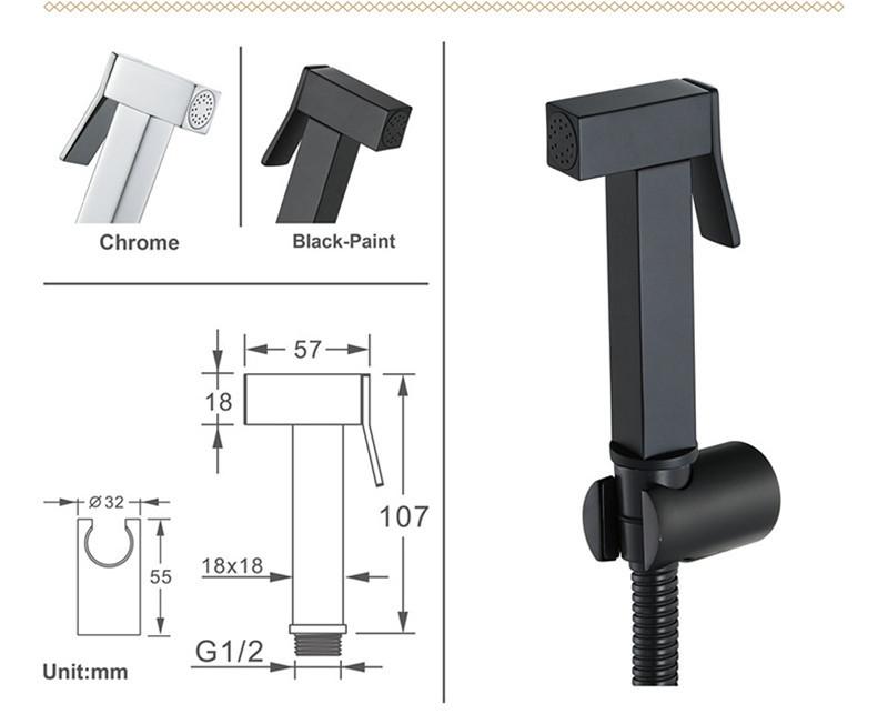 Brass Handheld Toilet Bidet Sprayer Set Accessories Black Bidet Faucet for Bathroom Sprayer Shower Head Self Cleaning Gold Color
