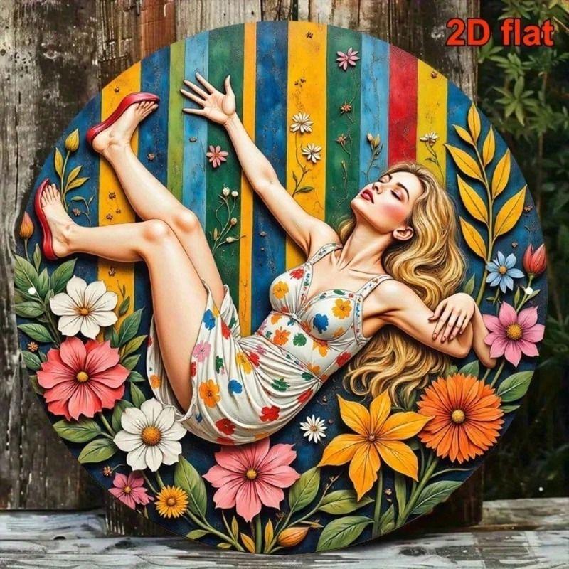 Metal Poster Wall Art Vintage Floral Retro Home Cafe Bar Decor