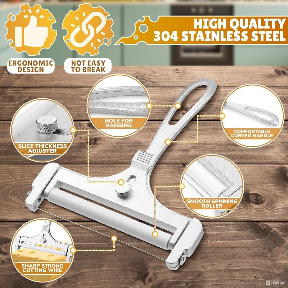 1 Stück Käseblock Käseschneider Handlicher Käseschneider für Blockkäse Edelstahl Käseschneider