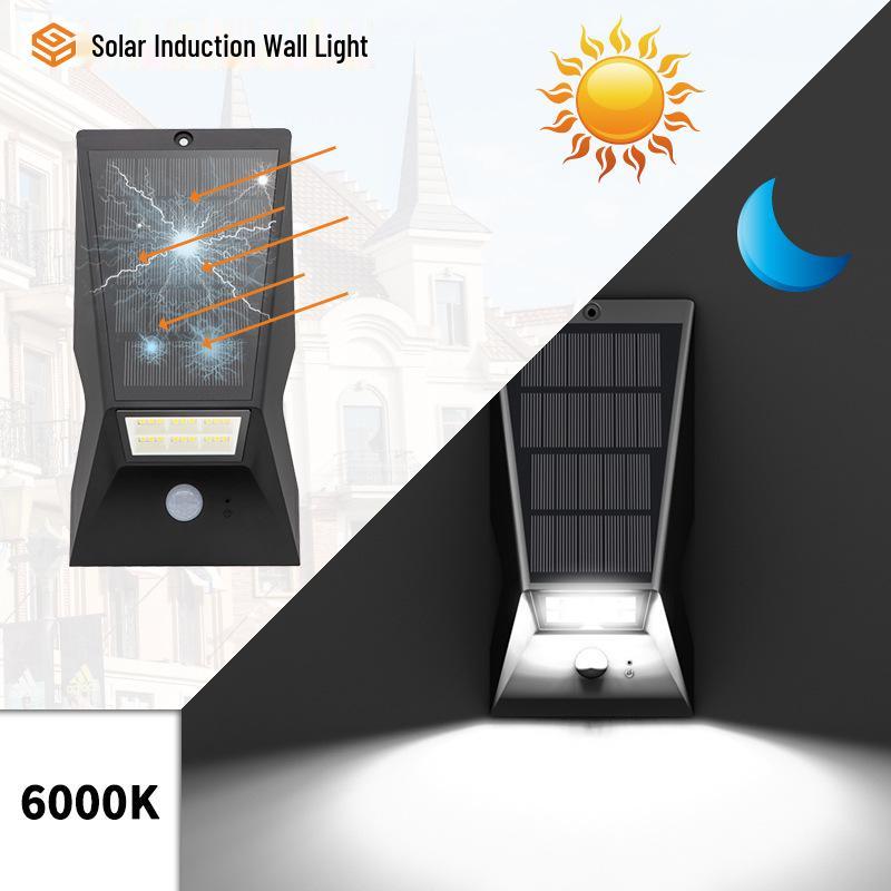Smart Waterproof Solar Wall Lamp with Large Photovoltaic Panel for Garden, Terrace, and Garage