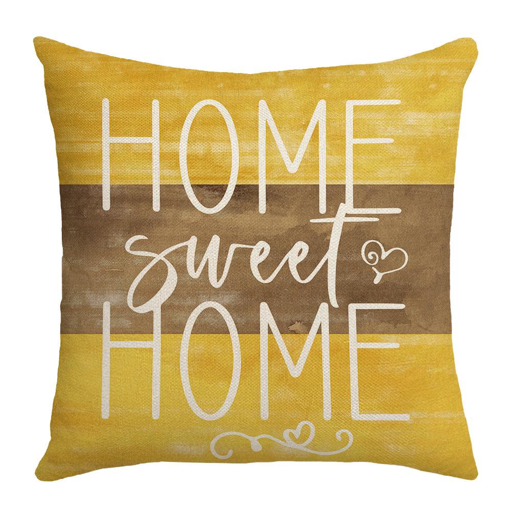 

Домашний Мягкий Декор Скандинавский Желтый Подсолнух Подушка Подушка Подсолнух Лен Принт с Буквами Квадратная Наволочка 45 * 45Cm (without core)