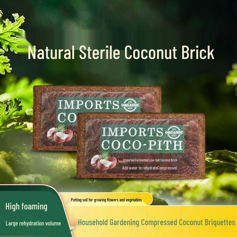 Coconut Coir Nutrient Soil for Flowers, Vegetables, and Succulents - Salt-Free, Fertilizer-Enriched Planting Medium