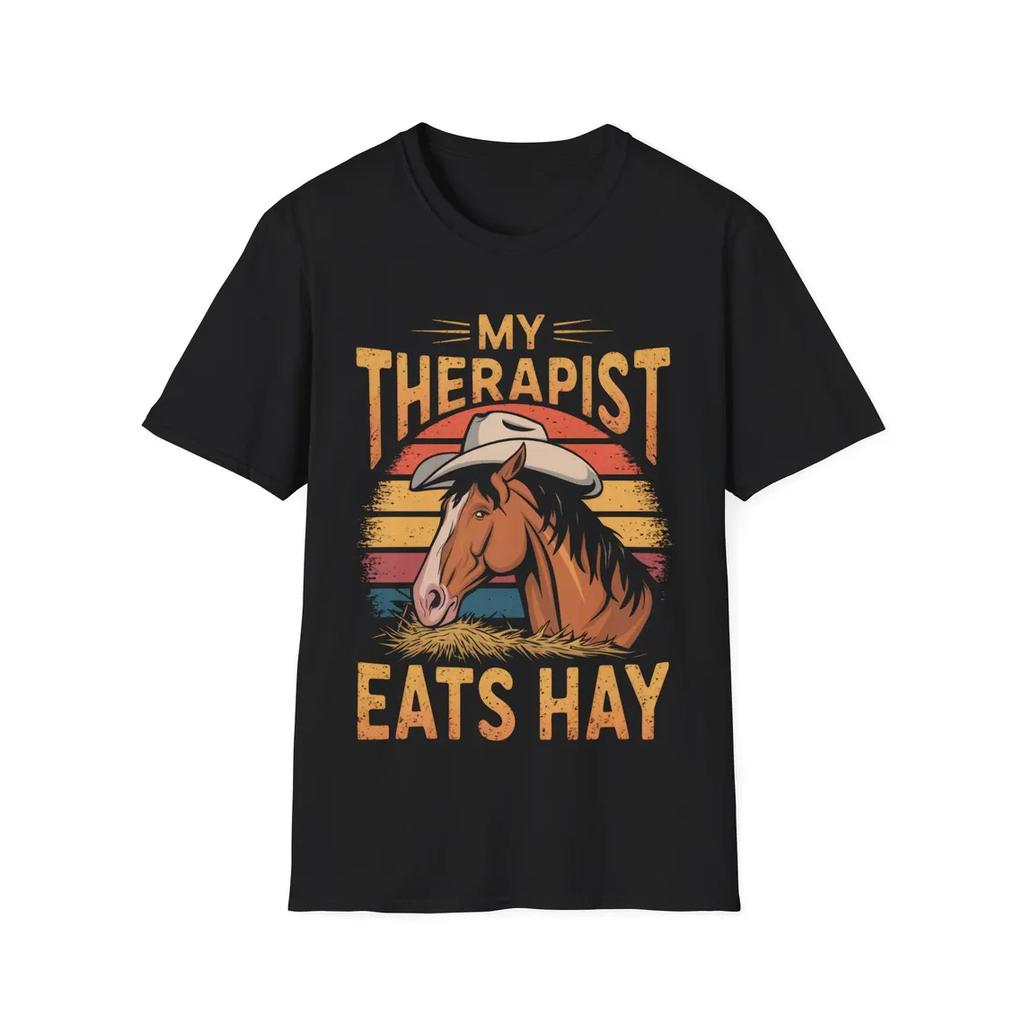 Id Rather Be At The Barn Tshirt Horse Riding Gift Equestrian Tee Short Sleeve Crew Neck Top For Summer Spring Clothing