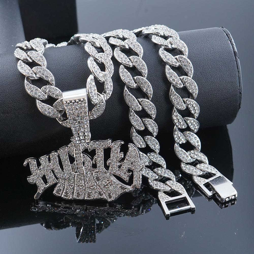 Amazon hot-selling hip-hop fashion new Hustla Money pendant necklace necklace European and American cross-border trendy brand jewelry