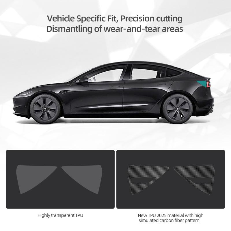 Für Tesla 2019- Modell 3 Highland 2025 Modell Y Juniper Rückleuchte TPU Schutzfolie Auto Karosserie Dekorationsaufkleber Zubehör