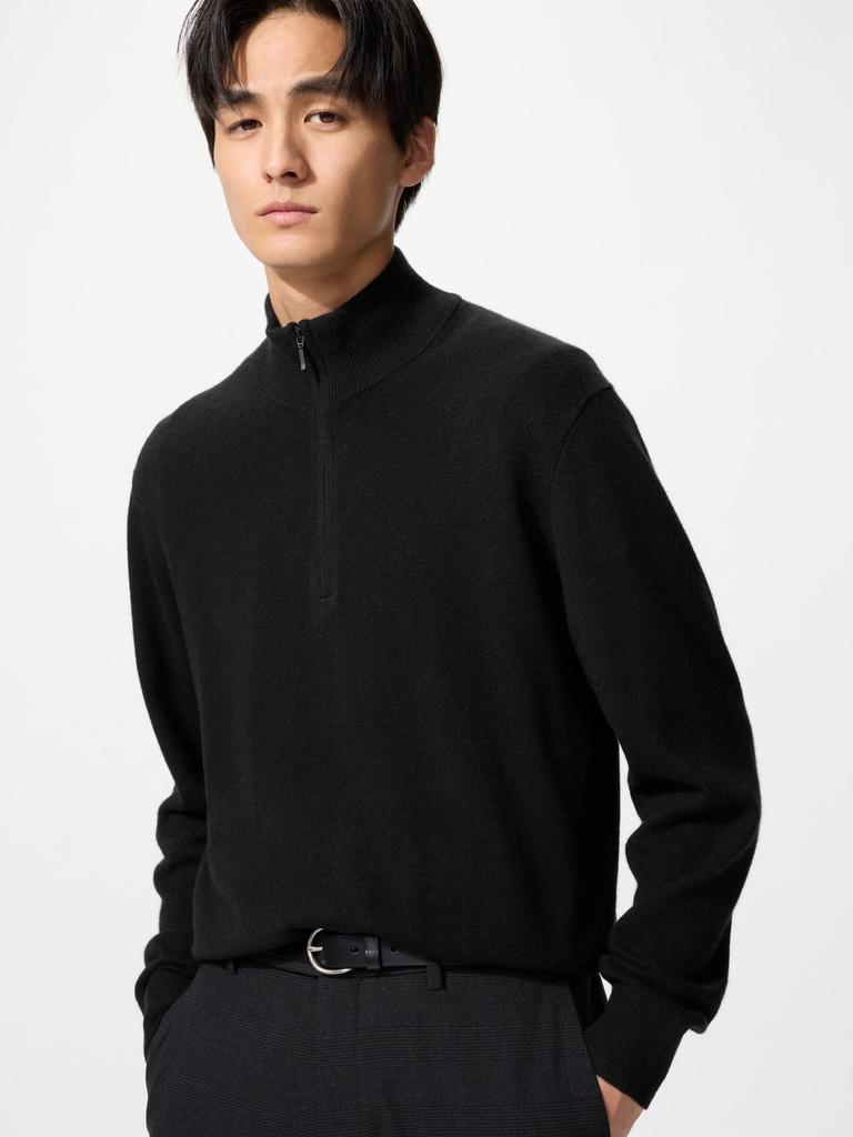 Uniqlo Japanischer Kaschmir Pullover mit halbem Reißverschluss