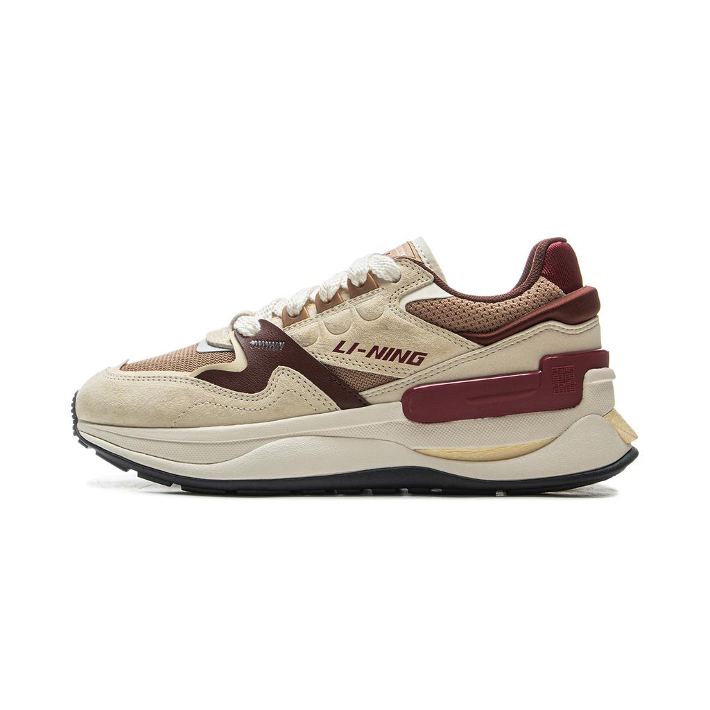 Li Ning 001 Original Aspiration V2 Slip Resistant, Abrasion Resistant, Rebound Low Top Casual Shoes Women's Beige Umber AGCV010-1