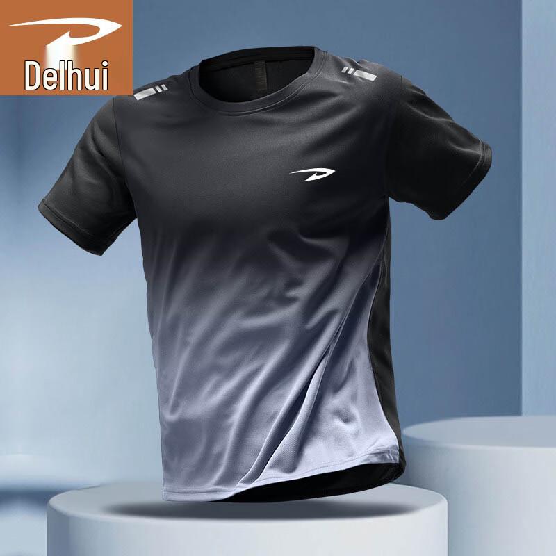 Delhui Men's Lightweight Breathable Crew Neck T-Shirt