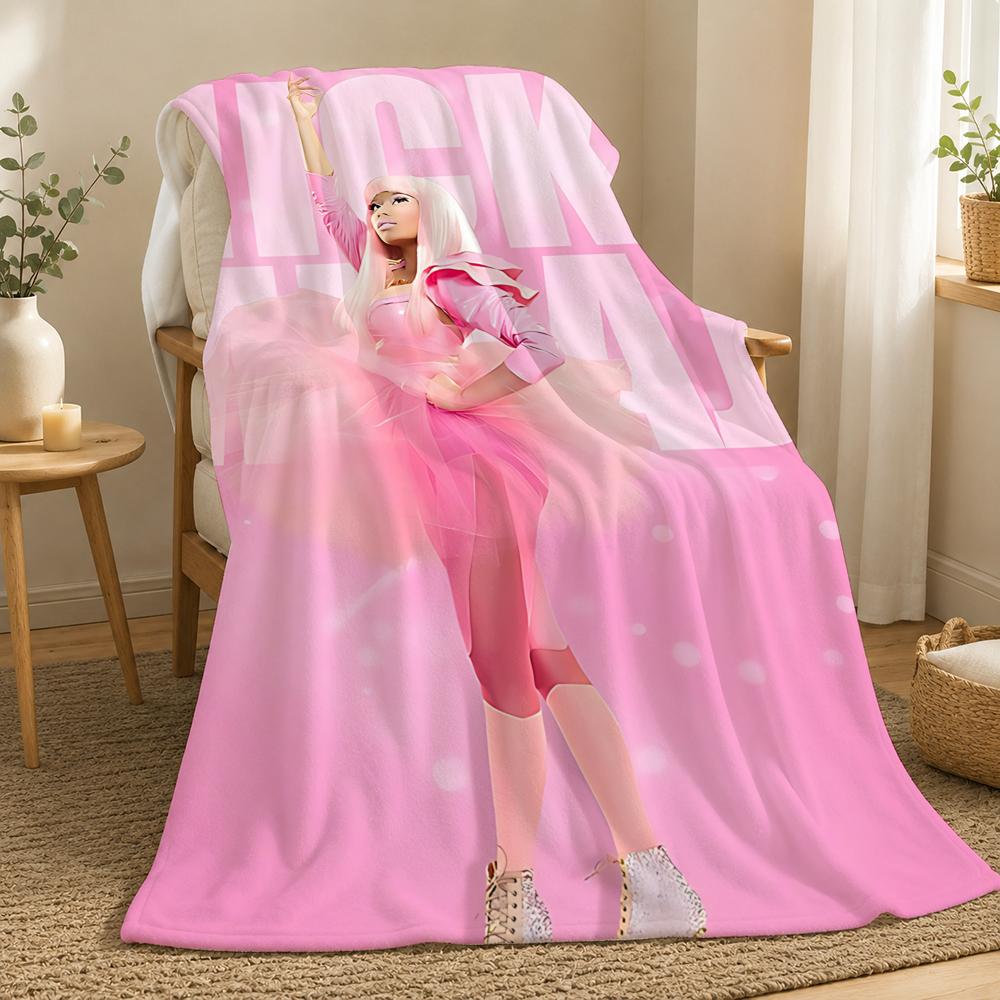 Nicki Minaj Rapper Throw 240g flannel blanket, suitable for sofas, beds, offices, exquisite gift blankets