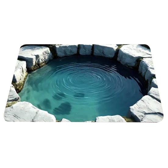 

3D Visual Hole Rug Optical Illusion Floor Mat Non-Slip Absorbent Bath Mat Realistic Deep Pit Doormat for Bathroom Bedroom Living Room 40*60cm N