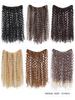 16inch Synthetic Natural Kinky Curly Clip Fish Line Invisible Hair Extensions Mixed Color Blonde Black Brown Artificial False Hair Piece For Women