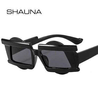 SHAUNA Retro Benzersiz Kare Güneş Gözlüğü Kadın Moda Çift Renkli Tonları UV400 Erkekler Punk Leopar Çay Degrade güneş gözlüğü