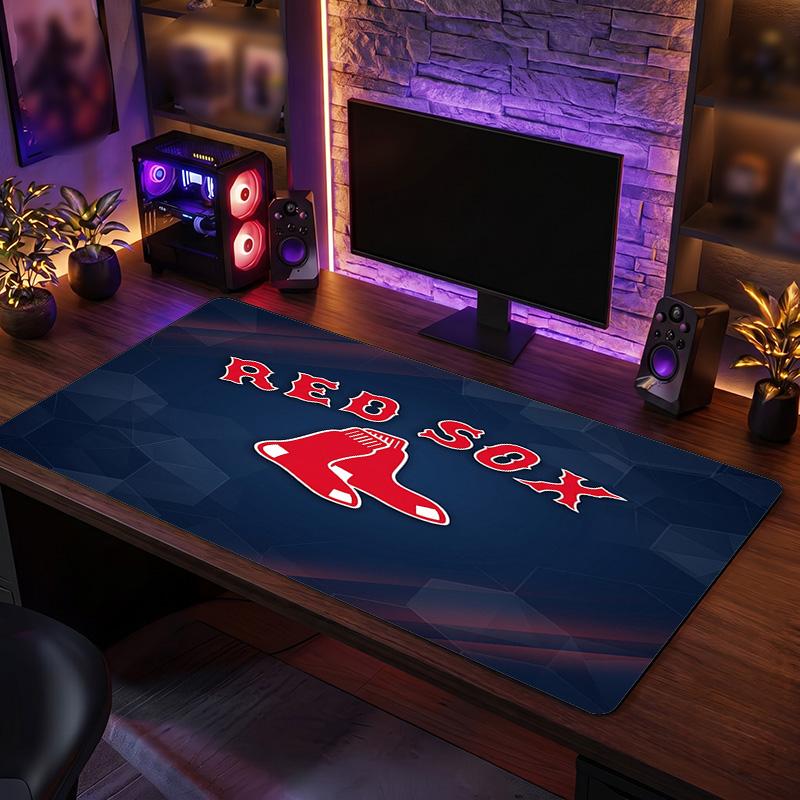 Boston Red Sox Pattern Mousepad Anti?Slip Rubber Desk Pad For Gaming Working Desktop Decoration