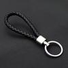 Unisex DIY PU Leather Braided Keychain Woven Rope Pendant Key Ring for Car Bag