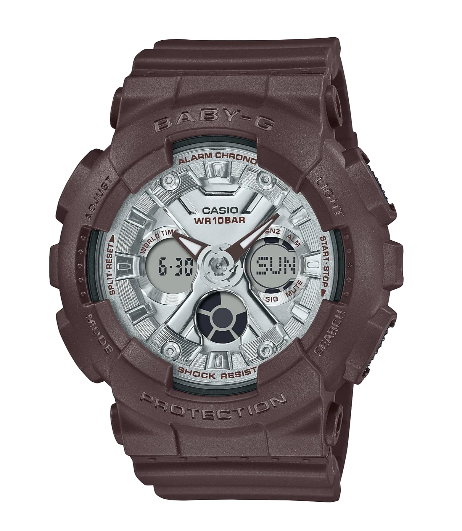 

Часы CASIO Шоколадно-коричневые Аналогово-цифровые часы BABY-G Женские BA-130SW-5A