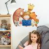Girl and Animals Reading Theme Self Adhesive Wall Sticker for Kids Room Early Learning Center Warm Home Decor