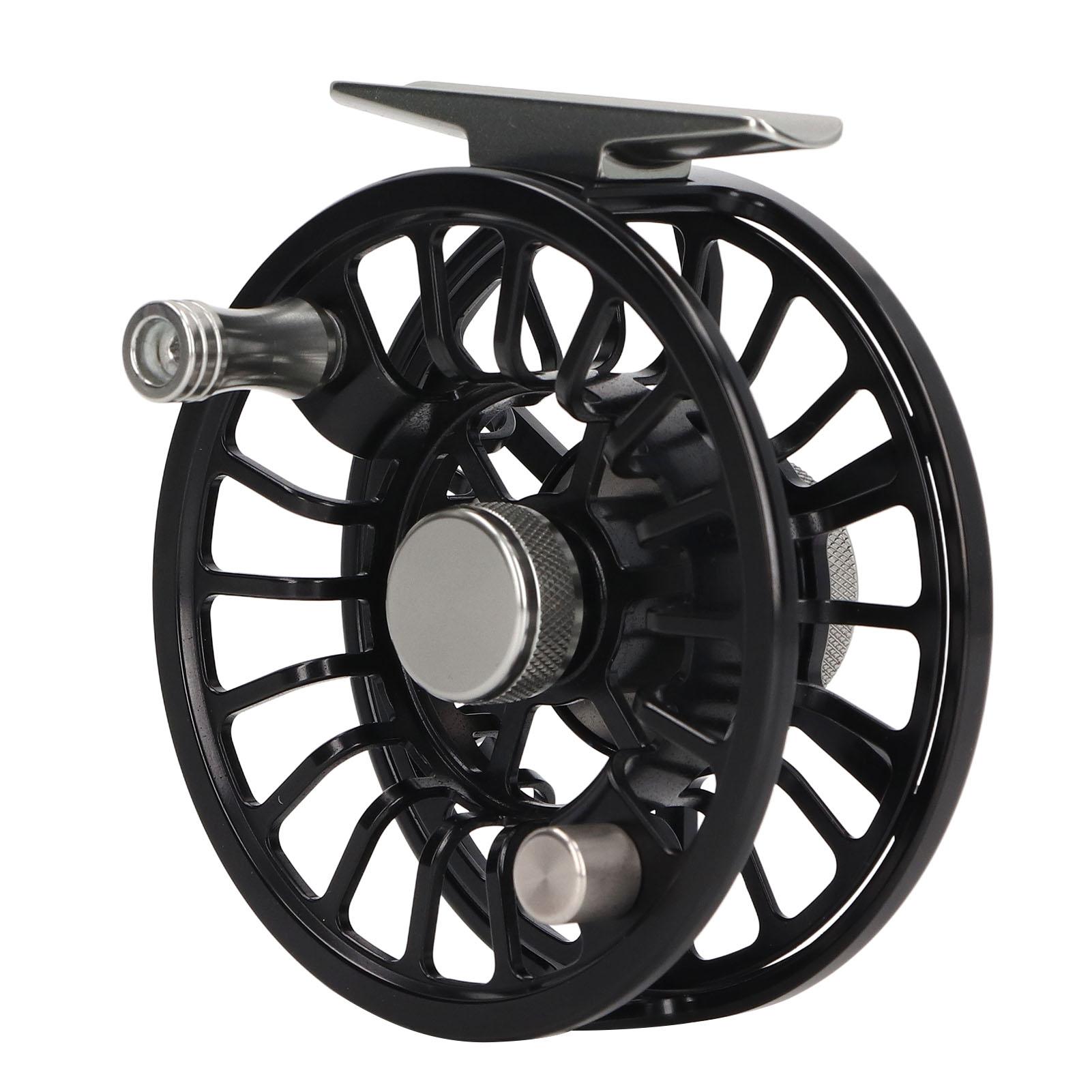 

Black 5 6 Aluminum Alloy Fly Reel with Release Button Large Arbor Fly Fishing Reel for Freshwater Saltwater