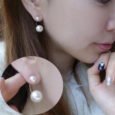 Double Size Imitation Pearl Stud Earrings Without Piercing Ear Clips