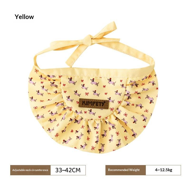 

Adjustable Pet Bandana Cotton Pet Drool Bib Flower Cute Dog Cat Curved Scarf Drool Bib Pet Clothing Accessories Bib Pet Supplies жовтий