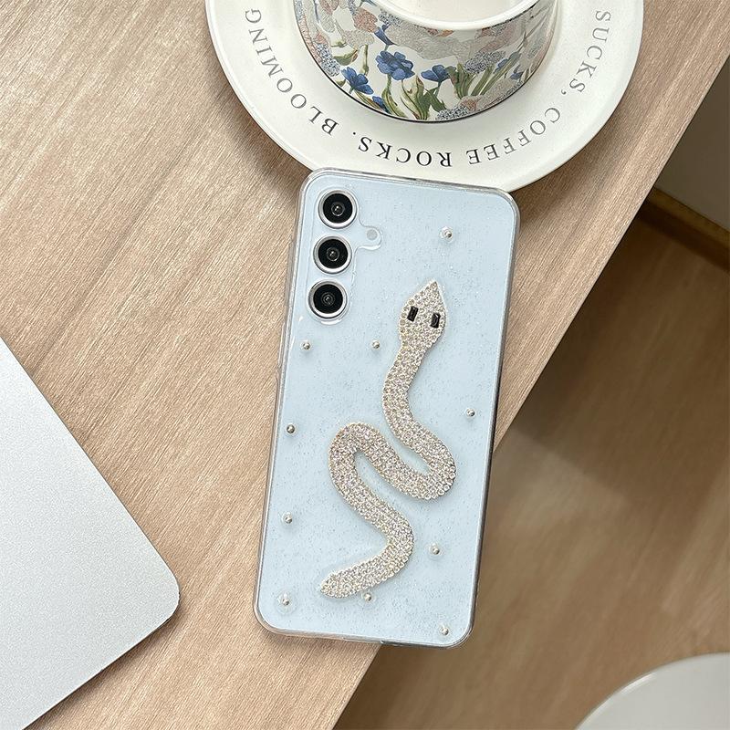 Transparenter Kleber Liebe Handyhülle für Samsung S25ultra Schmetterling S24 Schlange S23 Kirsche A16 Weiblich Neues Modell