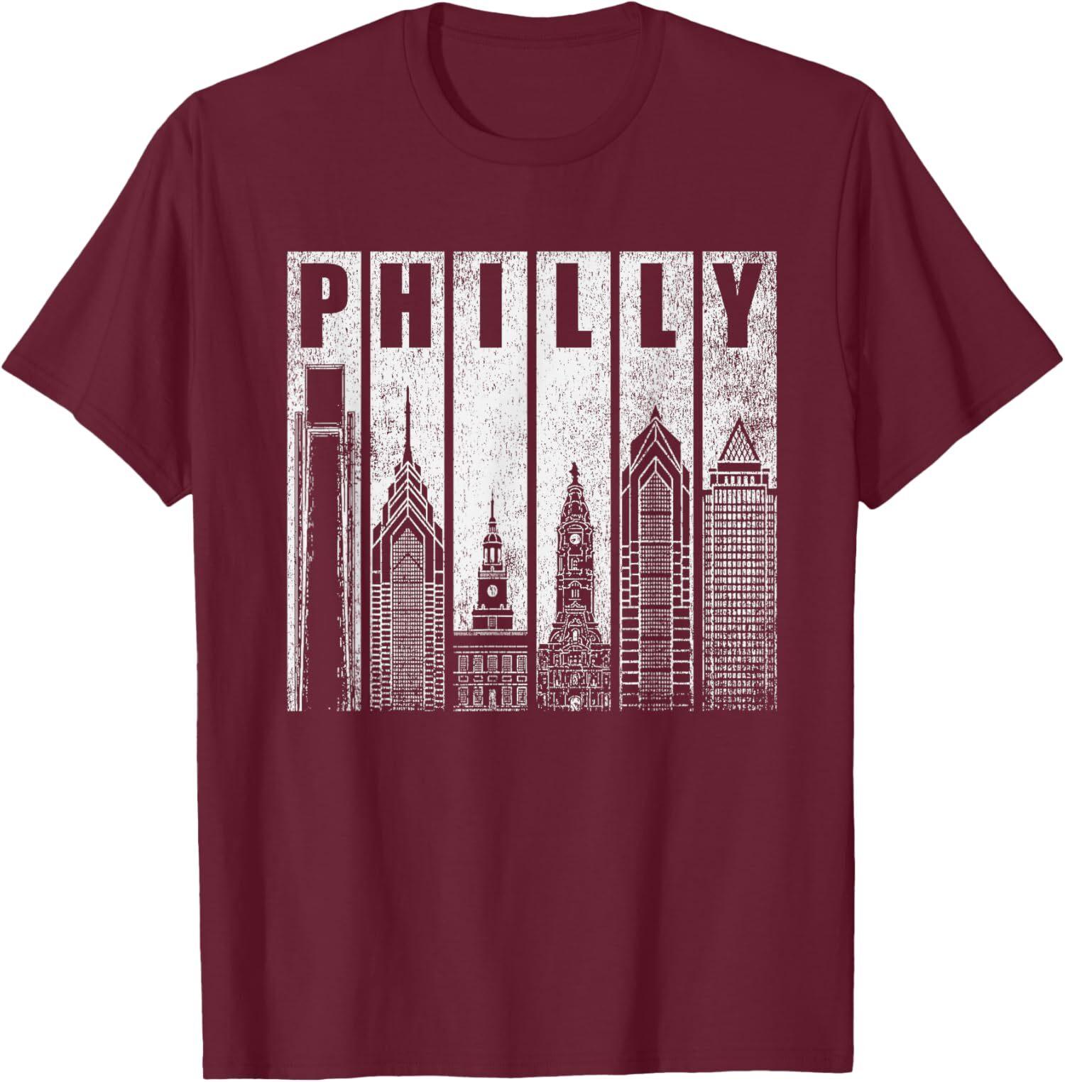 Philly Retro Philadelphia Skyline Philly City T-Shirt S разноцветный