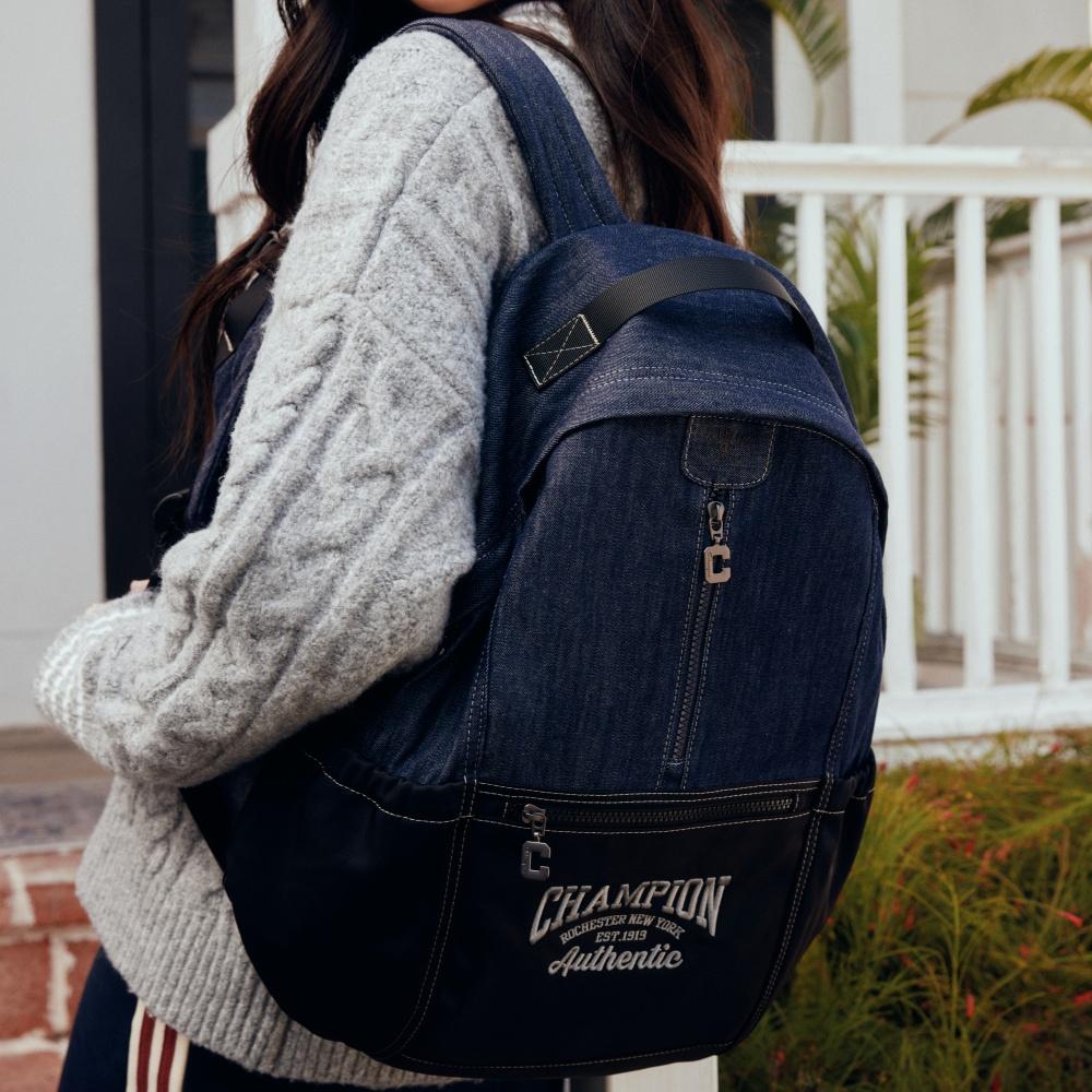 Champion Lighten Zips Backpack SS26 Unisex Backpack Black Aurora-Red Dark-Denim U6AACPU01