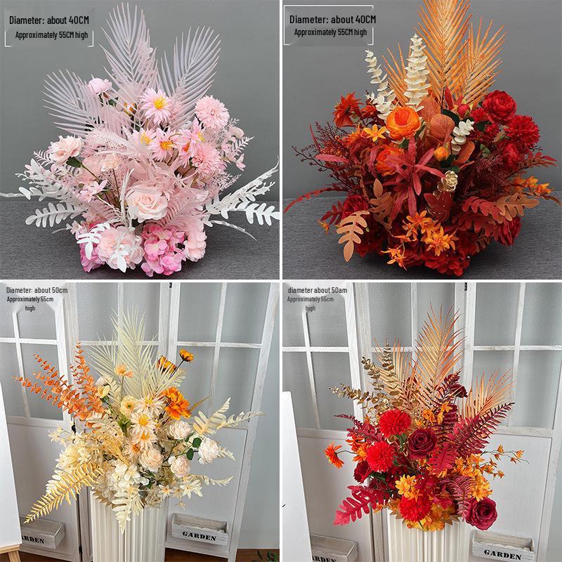 2025 Wedding Floral Decoration: Engagement Banquet Scene, Road/Stage Floral Rows, Arch Flowers, Artificial Background Simulation, Floral Art.
