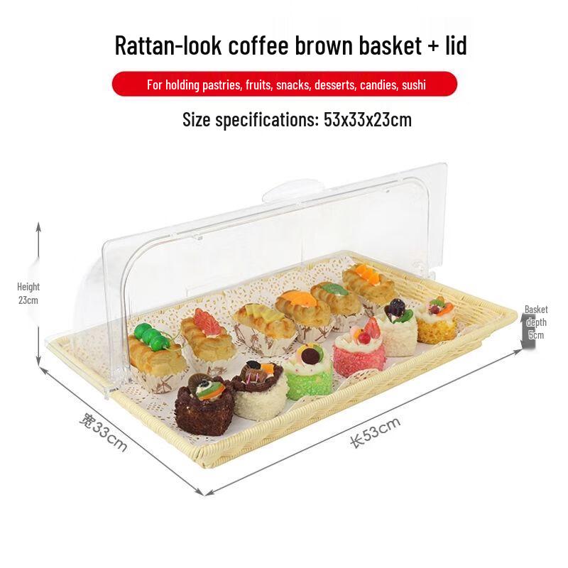 European Style Double-Layer Buffet & Snack Display Basket with Lid