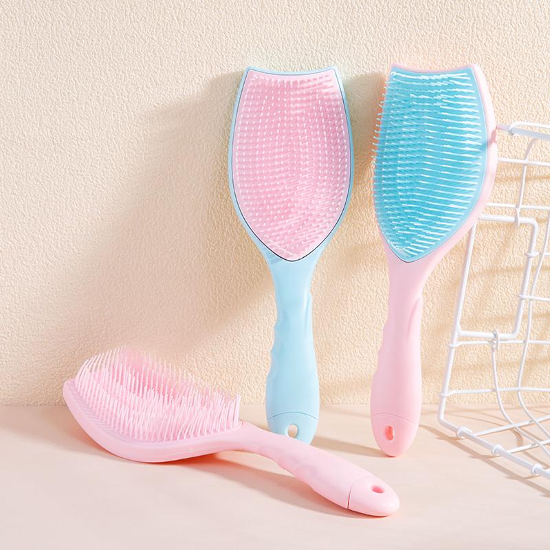 1pc Dual-Color Detangling Hair Brush, Scalp Massage Styling Comb for Women, Normal Hair Type Finishing Comb for Easy Cleaning