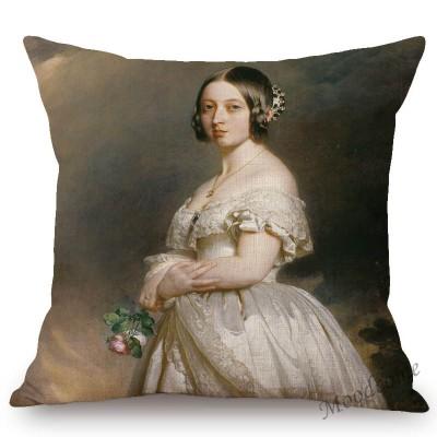 Franz Xaver Winterhalter Rococo Royal Court Princess Queen Beautiful Lady Portrait Oil Painting Sofa Pillow Case Cushion Cover