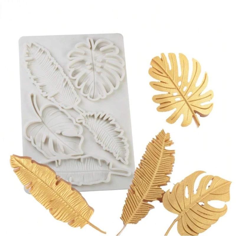 3D Leaf Feather Silicone Molds Versatile for Fondant Cake Mold Decorating Sugarcraft Chocolate DIY Cake Biscuit Baking Mould
