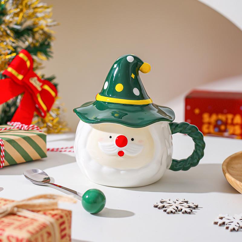 Santa Claus Shaped Ceramic Mug Cup Water Cup for Friends and Girlfriend Christmas Gift Coffee Cup