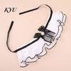 Lace Ruffle Cat Collar Collar, Elegant Pet Bandana Bib with Bow Knot, Retro Puppy Formal Neckwear Cute Princess for Cats Small Dogs Wedding