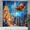 Festive Santa Claus Curtains Christmas Window Decor Polyester Drape Home Room Darkening Set Of 2 Made With Rod Pocket