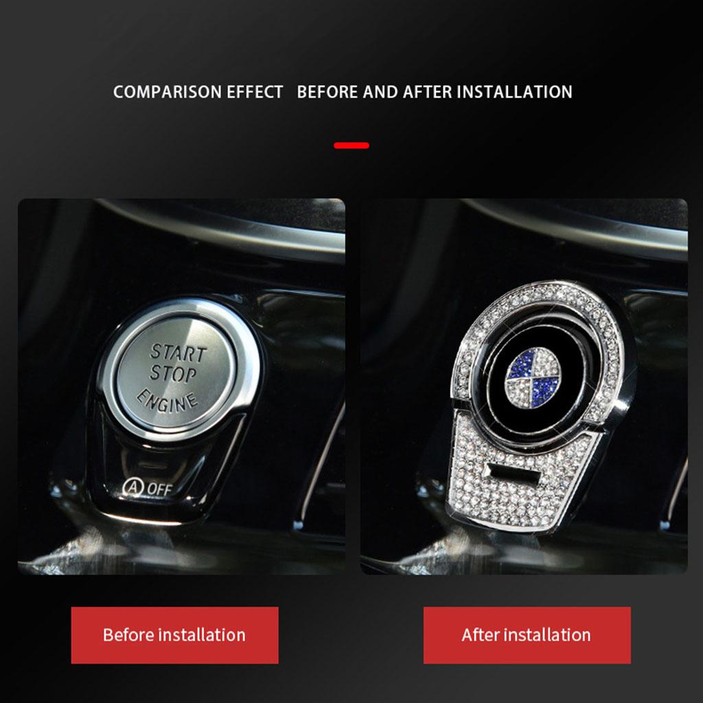 Buton de comandă pentru pornirea mașinii Media Drive pentru inel de cristal cu stras pentru seria X5 X7&x318 Controlul pornirii motorului pentru interiorul mașinii K