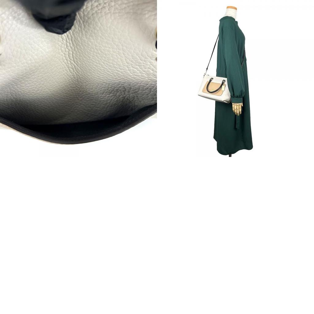 Used COACH Handbag F73715 leather white beige 2WAY