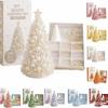 DIY Pearl Bead Christmas Tree Craft Kit 1 Set Mini Lightweight Tabletop Xmas Ornament for Travel Holiday Decor