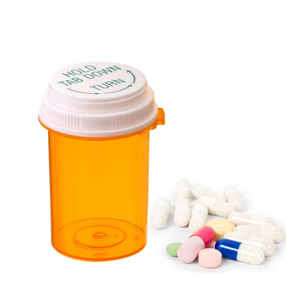 Children's Safety Seal Thumb Press Bottle, Food Grade PP Plastic, Small Square Medicine Storage